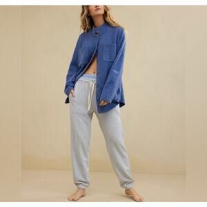 Aerie UnReal Button Down Soft Marbled Blue Knit Cardigan- Size M